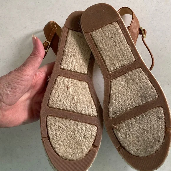 Talbots Blue & Tan Flamingo Embroidered Espadrilles - Picture 3 of 8